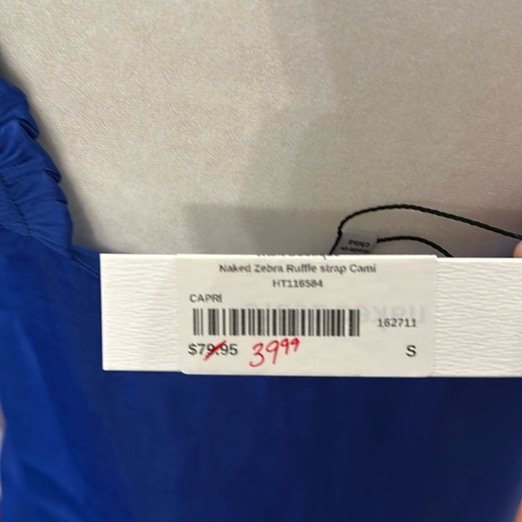 Naked Zebra NWT ruffle strap cami - Picture 3 of 4